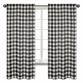 Buffalo Check Black and White Window Panels - Set of 2