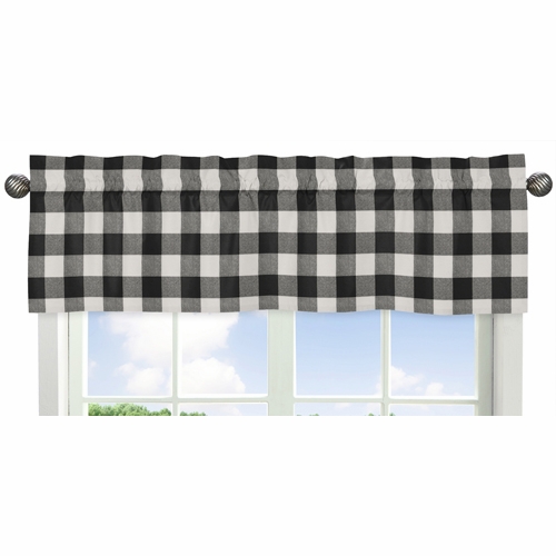 Buffalo Check Black and White Window Valance