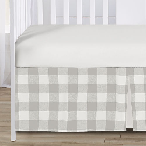 Buffalo Check Grey and White 4 Piece Bumperless Crib Bedding - alt image 3