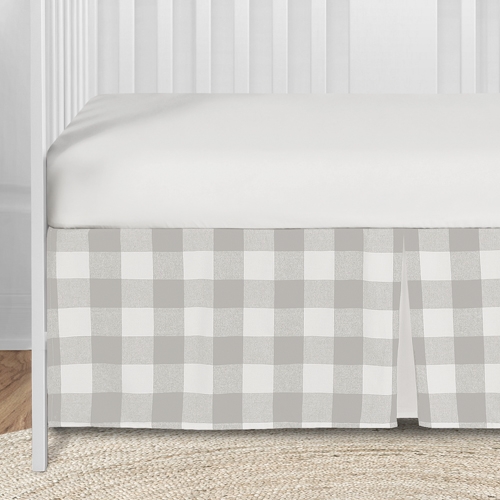 Buffalo Check Grey and White 5 Piece Crib Bedding - alt image 4