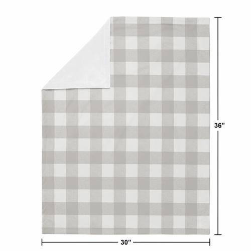Buffalo Check Grey and White Baby Blanket - alt image 3