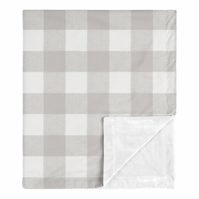 Buffalo Check Grey and White Baby Blanket