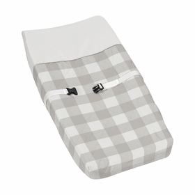 Buffalo Check Grey and White Changing Pad Cover