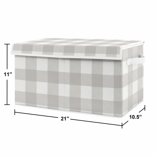 Buffalo Check Grey and White Collection Fabric Toy Bin Storage - alt image 2