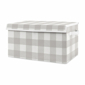 Buffalo Check Grey and White Collection Fabric Toy Bin Storage