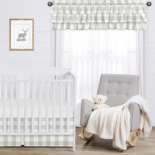Buffalo Check Grey and White Collection Tiered Window Valance - alt image 2