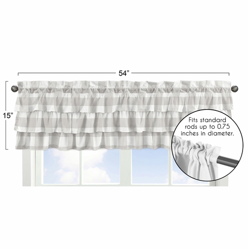 Buffalo Check Grey and White Collection Tiered Window Valance - alt image 4