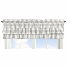 Buffalo Check Grey and White Collection Tiered Window Valance