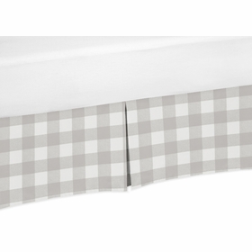 Buffalo Check Grey and White Crib Bed Skirt