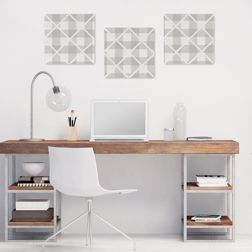 Buffalo Check Grey and White Fabric Memo Board - alt image 1