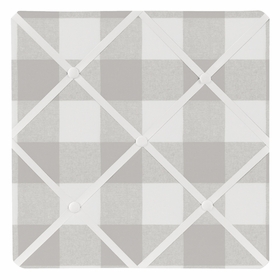 Buffalo Check Grey and White Fabric Memo Board