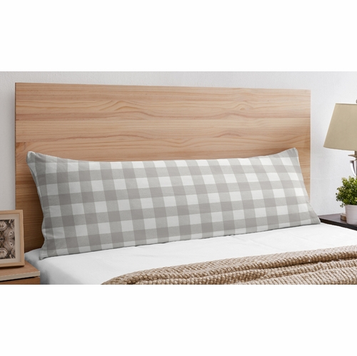 Buffalo Check Grey and White Full Length Body Pillow Cover - alt image 1