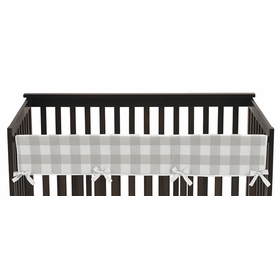 Buffalo Check Grey and White Long Rail Guard Cover