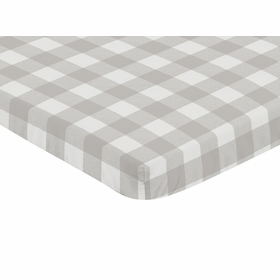 Buffalo Check Grey and White Mini Crib Sheet