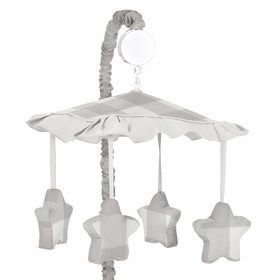 Buffalo Check Grey and White Musical Mobile