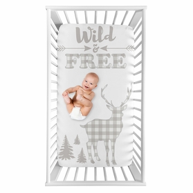 Buffalo Check Grey and White Photo Op Crib Sheet