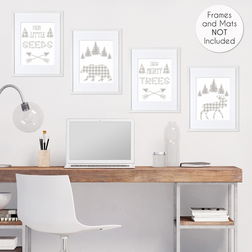 Buffalo Check Grey and White Wall Art Prints - Set of 4 - alt image 3