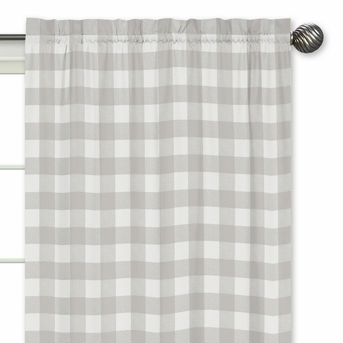 Buffalo Check Grey and White Window Panels - Set of 2 - alt image 2