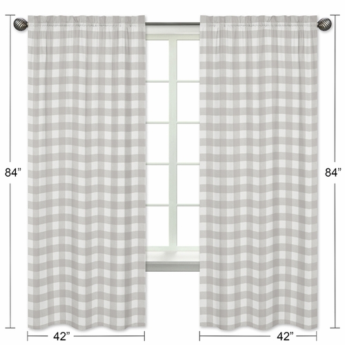 Buffalo Check Grey and White Window Panels - Set of 2 - alt image 4