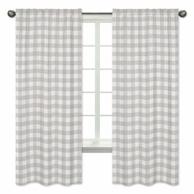 Buffalo Check Grey and White Window Panels - Set of 2