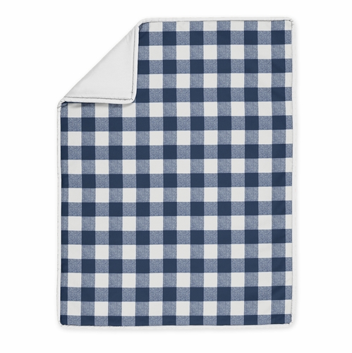 Buffalo Check Navy Blue and White 5 Piece Crib Bedding - alt image 2