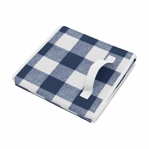 Buffalo Check Navy Blue And White Collection  Fabric Toy Bin Storage - alt image 3