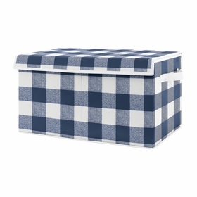 Buffalo Check Navy Blue And White Collection  Fabric Toy Bin Storage