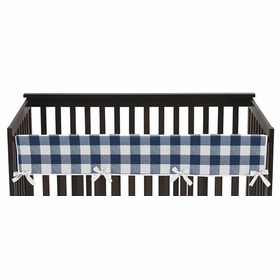 Buffalo Check Navy Blue and White Long Rail Guard Cover