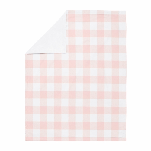 Buffalo Check Pink and White Baby Blanket - alt image 1