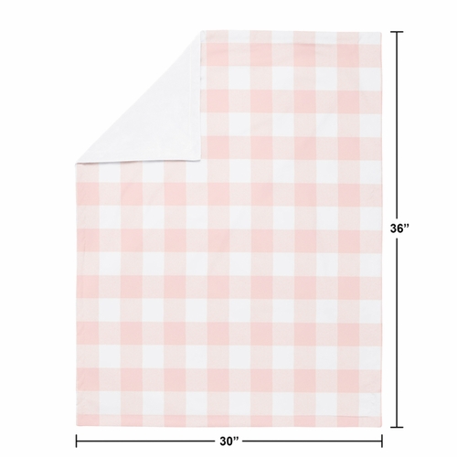 Buffalo Check Pink and White Baby Blanket - alt image 3
