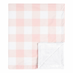 Buffalo Check Pink and White Baby Blanket