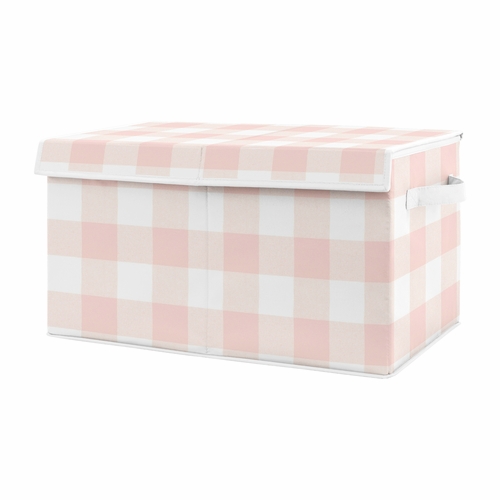 Buffalo Check Pink And White Collection Fabric Toy Bin Storage