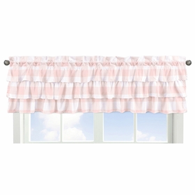 Buffalo Check Pink And White Collection Tiered Window Valance