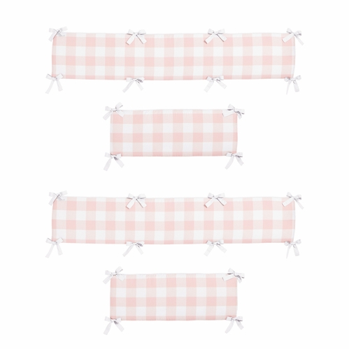 Buffalo Check Pink and White Crib Bumper Pad