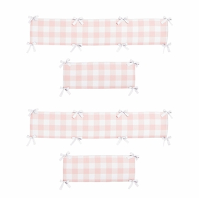 Buffalo Check Pink and White Crib Bumper Pad