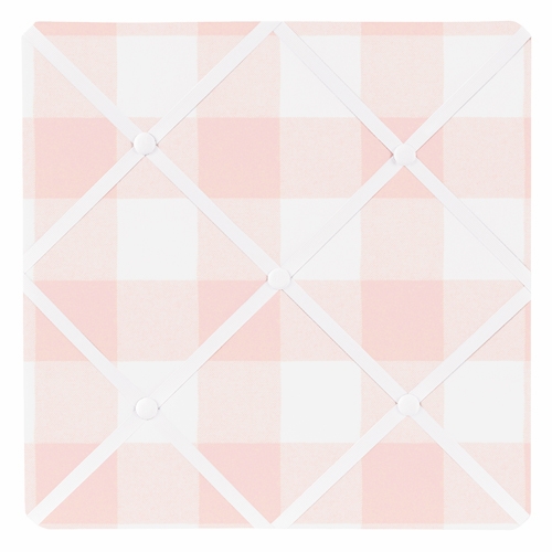 Buffalo Check Pink and White Fabric Memo Board