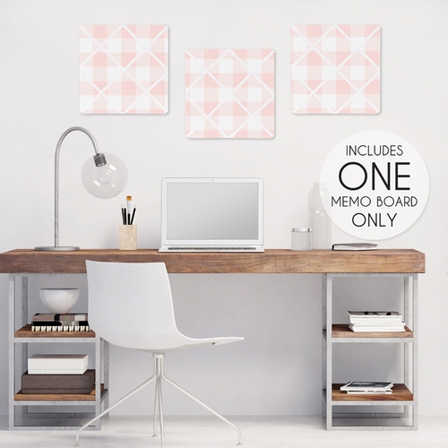 Buffalo Check Pink and White Fabric Memo Board - alt image 1