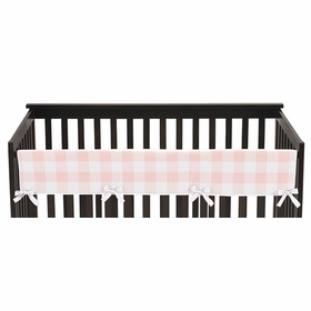 Buffalo Check Pink and White Long Rail Guard Cover