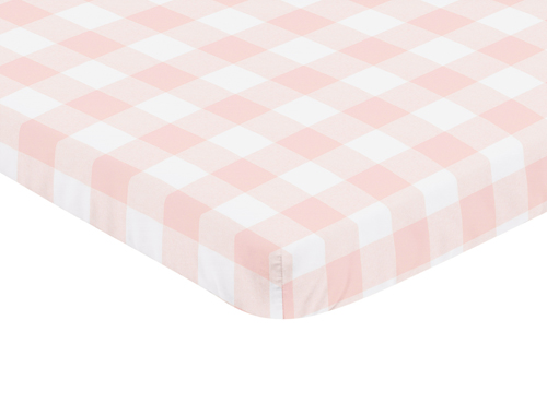 Buffalo Check Pink and White Mini Crib Sheet