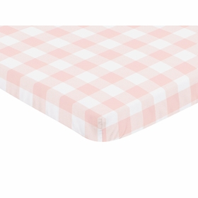 Buffalo Check Pink and White Mini Crib Sheet