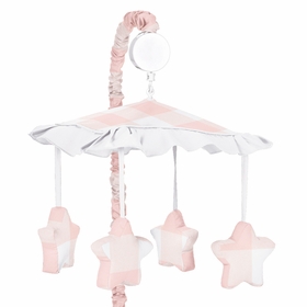 Buffalo Check Pink and White Musical Mobile