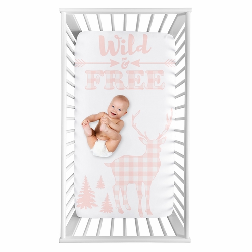 Buffalo Check Pink and White Photo Op Crib Sheet