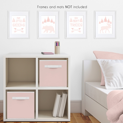Buffalo Check Pink and White Wall Art Prints - Set of 4 - alt image 2