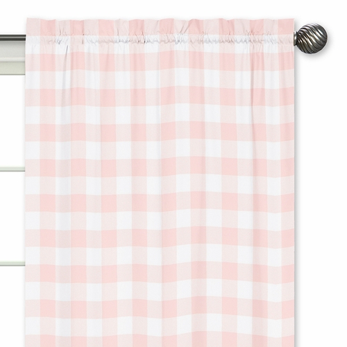 Buffalo Check Pink and White Window Panels - Set of 2 - alt image 2