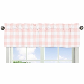Buffalo Check Pink and White Window Valance