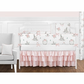 Bunny Floral 9 Piece Crib Bedding Collection