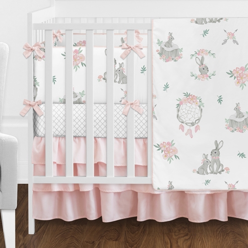 Bunny Floral 9 Piece Crib Bedding Collection - alt image 1