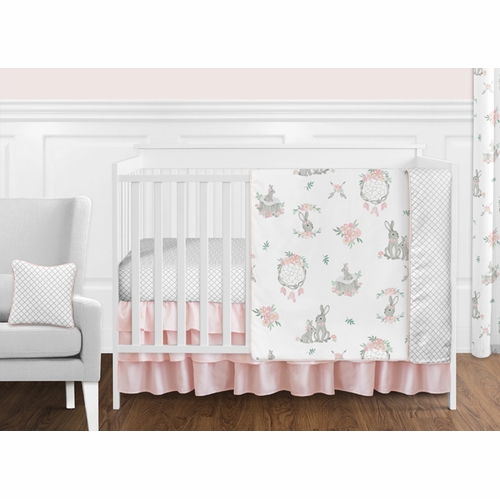 Bunny Floral Collection 11 Piece Bumperless Crib Bedding