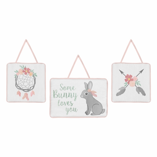 Bunny Floral Collection 11 Piece Bumperless Crib Bedding - alt image 5