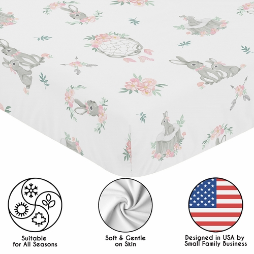 Bunny Floral Collection 2 Pack Crib Sheets - alt image 4